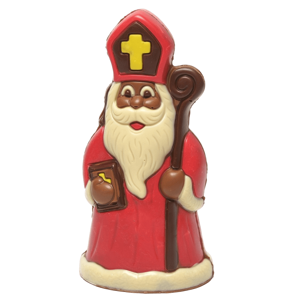 Milk chocolate Saint Nicholas with sceptre 225g 5407008474539 The Belgian Chocolate Makers