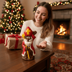 Milk chocolate Saint Nicholas with sceptre 250g 5407008471361 The Belgian Chocolate Makers