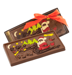 Milk chocolate Santa on a sledge bar 105g 5407008477455 The Belgian Chocolate Makers