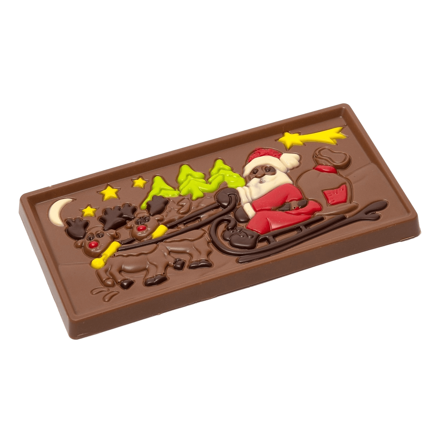 Milk chocolate Santa on a sledge bar 105g 5407008477455 The Belgian Chocolate Makers