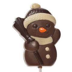 Milk chocolate snowman lollipop 25g 5407008478636 The Belgian Chocolate Makers