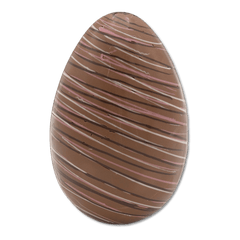 Milk chocolate stripped Easter egg 200g 5407008471668 The Belgian Chocolate Makers