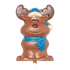 Milk chocolate winter reindeer lollipop 20g 5407008477097 The Belgian Chocolate Makers