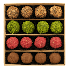 Mix of autumn Belgian truffles in a brown gift box 5407008474324 The Belgian Chocolate Makers