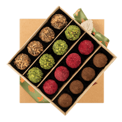 Mix of autumn Belgian truffles in a brown gift box 5407008474324 The Belgian Chocolate Makers