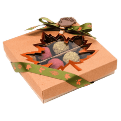 Mix of autumn Belgian truffles in a craft gift box 5407008477585 The Belgian Chocolate Makers