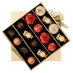 Mix of autumn pralines in a craft gift box 5407008477547 The Belgian Chocolate Makers