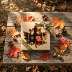 Mix of autumn pralines in a craft gift box 5407008477547 The Belgian Chocolate Makers