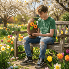 Sunflower Easter egg milk chocolate 380g with mini eggs inside 5407008475604 The Belgian Chocolate Makers