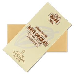 White chocolate bar brown sugar cassonade 41% 5407008478308 The Belgian Chocolate Makers