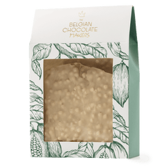 White chocolate broken bars with puffed rice 5407008479190 The Belgian Chocolate Makers