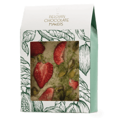 White chocolate broken bars with strawberries and pistachios 5407008479152 The Belgian Chocolate Makers