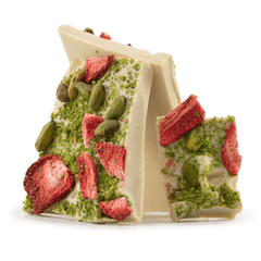 White chocolate broken bars with strawberries and pistachios 5407008479152 The Belgian Chocolate Makers