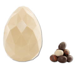 White chocolate diamond Easter egg with small eggs inside 300g 5407008475550 The Belgian Chocolate Makers