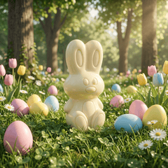 White chocolate Easter bunny 150g 5407008472092 The Belgian Chocolate Makers