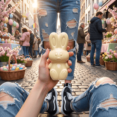 White chocolate Easter bunny 150g 5407008472092 The Belgian Chocolate Makers