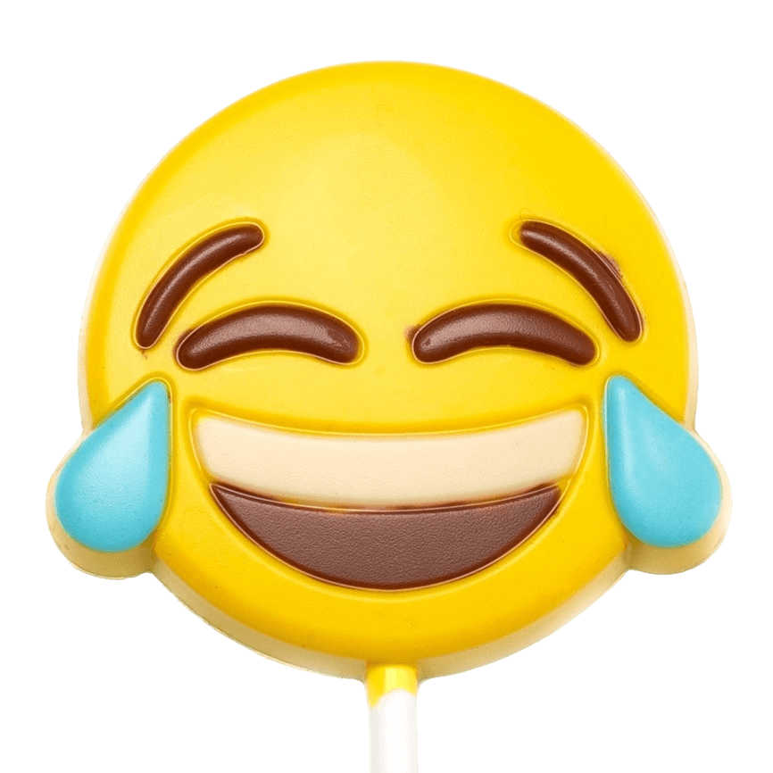 White chocolate emoji joy lollipop 30g 5407008476670 The Belgian Chocolate Makers