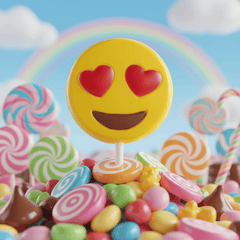 White chocolate emoji love lollipop 25g 5407008476663 The Belgian Chocolate Makers