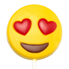 White chocolate emoji love lollipop 25g 5407008476663 The Belgian Chocolate Makers