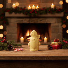 White chocolate Saint Nicholas with sceptre 150g 5407008471293 The Belgian Chocolate Makers