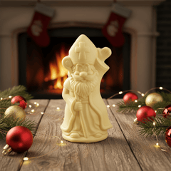 White chocolate Saint Nicholas with sceptre 250g 5407008471378 The Belgian Chocolate Makers