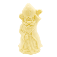 White chocolate Saint Nicholas with sceptre 250g 5407008471378 The Belgian Chocolate Makers