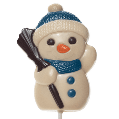 White chocolate snowman lollipop 25g 5407008478612 The Belgian Chocolate Makers