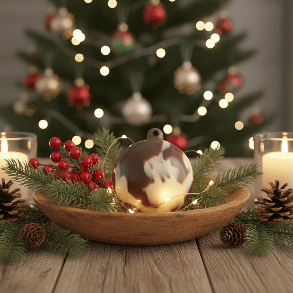 White, milk and dark chocolate festive Christmas bowl 60g 5407008479466 The Belgian Chocolate Makers